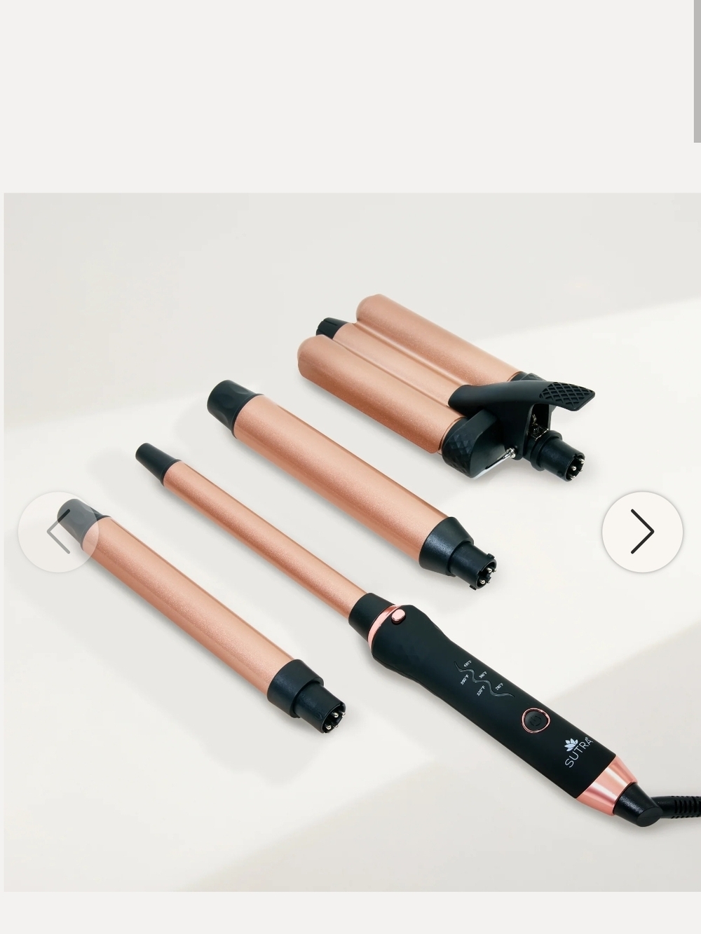 Sutra 3-in-1 Hair Curling Iron Set with Tourmaline Infused Ceramic Barrels - Pro